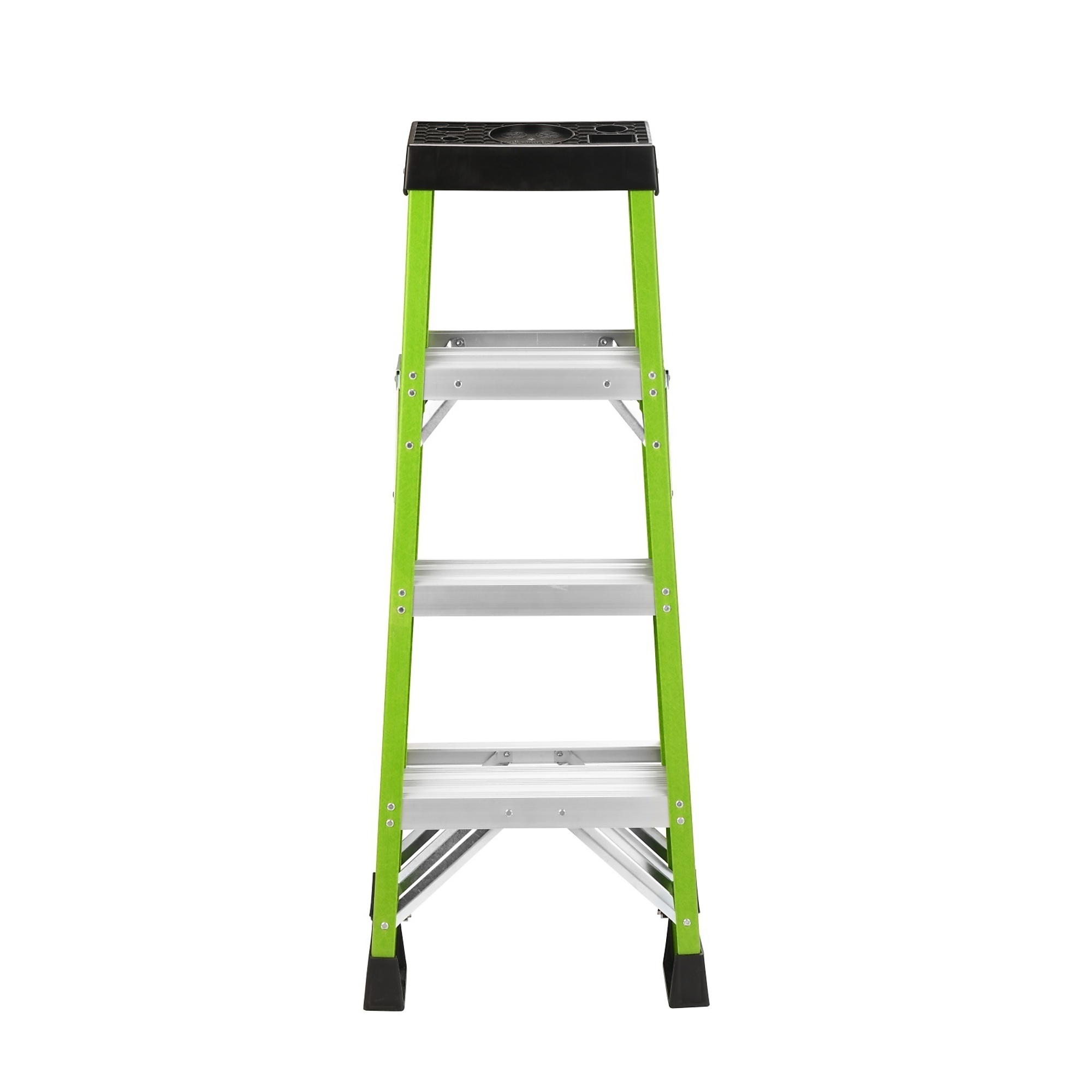 3.44 ft. Fiberglass Insulation Single-Sided Step Ladder (9 ft. Reach) with Tool Holder, 330 lb. Load Capacity, Green